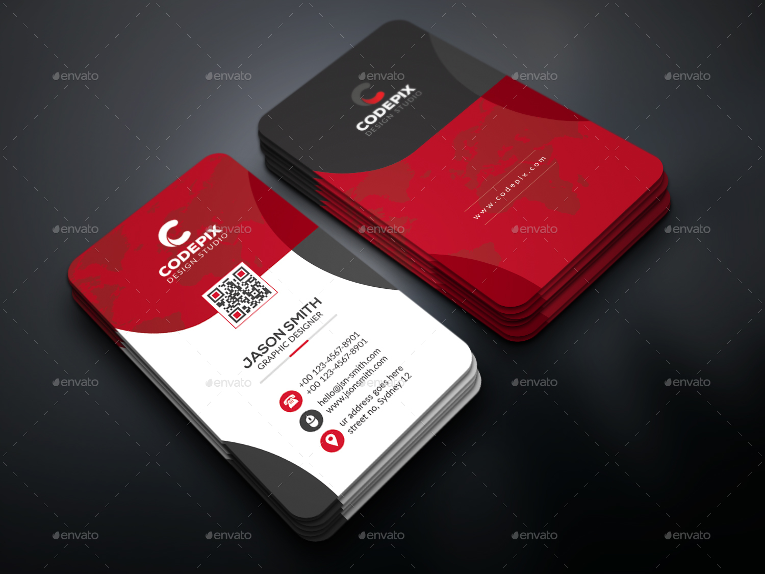 Curve Corporate Business Card by UXcred GraphicRiver